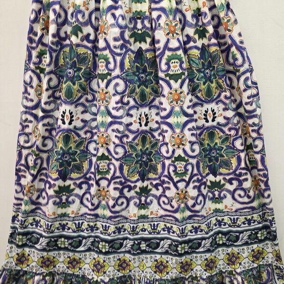 Antonio Melani Tegan Blue Yellow Mosaic Promenade Maxi Skirt Size 8 - Picture 3 of 7